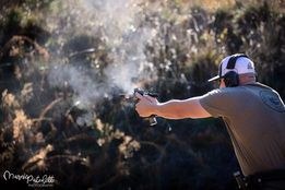 Stan Clewett shooting his Venom Custom open rig